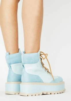 Koi Footwear Platforms Blue Hydra Matrix Platform Boots