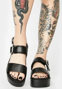 Koi Footwear Black Sitri Chunky Platform Sandals