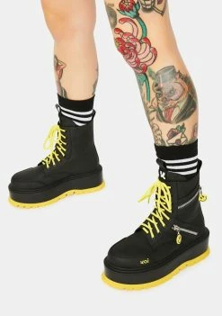 Koi Footwear Bassiani Smiley Face Platform Boots