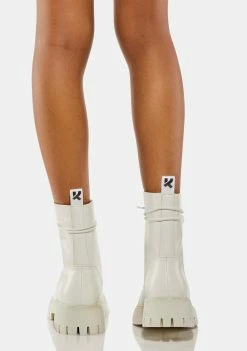 Koi Footwear White Gimli Combat Boots Boots & Booties