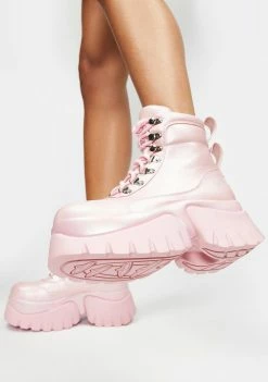Koi Footwear Pink Gooey Platform Boots Platforms