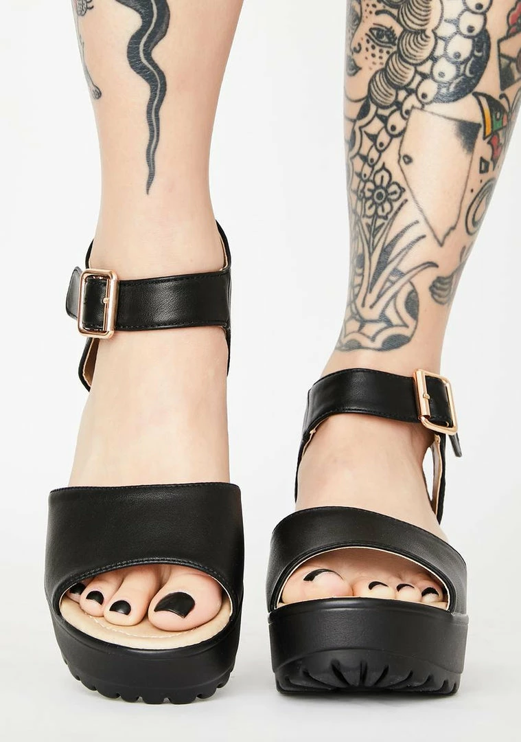 Discount π Koi Footwear Cleated Block Heel Platform π©΄ Sandals Platforms π 5 Koi Footwear Cleated Block Heel Platform Sandals Platforms