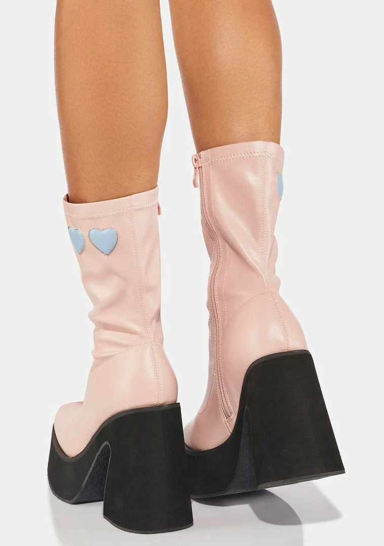 Best Sale ❤️ Koi Footwear 🥾 Boots & Booties Dolly Cloud Sweetheart Heeled Platform 🥾 Boots 🎁 6 Koi Footwear Boots & Booties Dolly Cloud Sweetheart Heeled Platform Boots