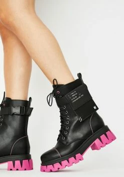 Koi Footwear Purple Banshee Combat Boots