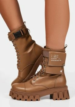 Koi Footwear Mocha Banshee Combat Boots