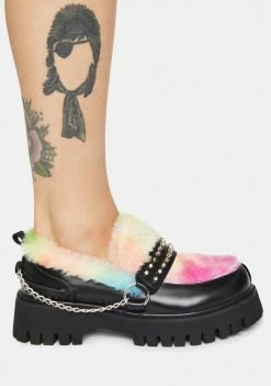 Koi Footwear Studded Furry Oxfords