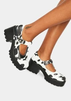 Koi Footwear Nettie Cow Print Mary Janes