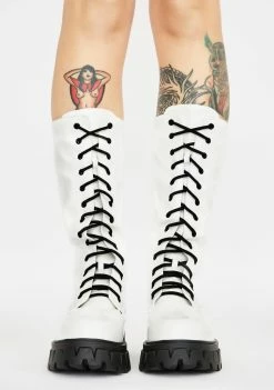 Koi Footwear White Trinity Patent Calf High Boots