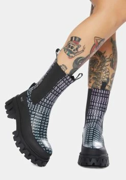 Koi Footwear F It Up Combat Chelsea Boots