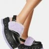 Koi Footwear Purple Chibi Faux Fur Sandals
