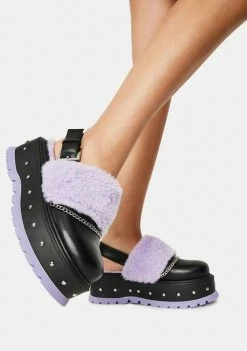 Koi Footwear Purple Chibi Faux Fur Sandals
