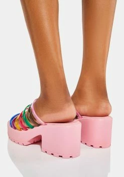 Koi Footwear Strappy Rainbow Platform Sandals Platforms