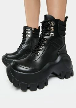 Koi Footwear Platform Boots Condor Scars Bubble Lace Up Boots
