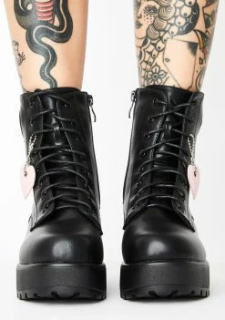 Koi Footwear Pink Heart Gin Platform Boots