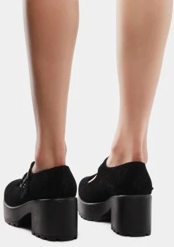 Koi Footwear Black Faux Suede Sai Mary Janes