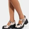 Best deal ๐ Koi Footwear Flats Pink Cow Print Tira Mary Janes ๐ 2 Koi Footwear Flats Pink Cow Print Tira Mary Janes