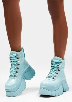 Koi Footwear Baby Blue Gooey Platform Boots