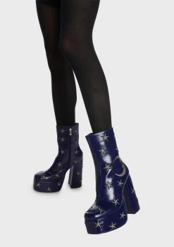 Best Pirce 😀 Koi Footwear Platform 🥾 Boots Dreams Of Mooncraft Heeled 🥾 Boots 😀 10 Koi Footwear Platform Boots Dreams Of Mooncraft Heeled Boots