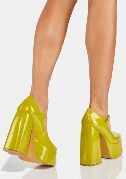 Koi Footwear Lime Sweet Attitude Platform Heels