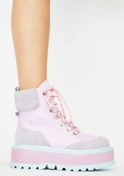 Koi Footwear Purple Hydra Matrix Platform Boots Platforms