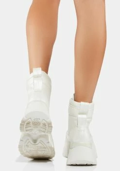 Koi Footwear White Gooey Platform Boots