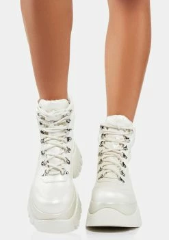 Koi Footwear White Gooey Platform Boots