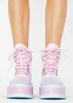 Koi Footwear Purple Hydra Matrix Platform Boots Platforms
