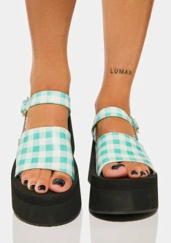 Koi Footwear Flying Whispers Plaid Platform Sandals