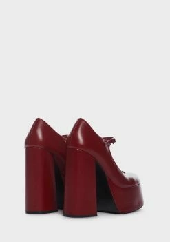 Koi Footwear Platform Heels Rust Darkbloom Mary Janes