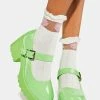 Koi Footwear Flats Alien Green Tira Mary Janes