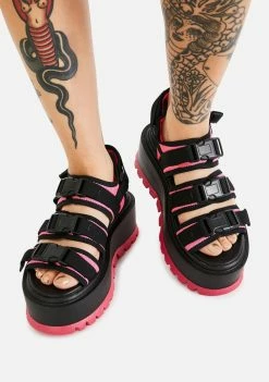 Koi Footwear Pink Asteroid Matrix Platform Sandals Platforms