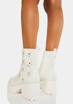Koi Footwear Boots & Booties White Amabilis Flower Platform Boots
