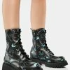 Koi Footwear Chrome Shrooms Lace-Up Combat Boots
