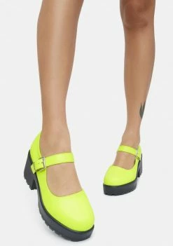 Koi Footwear Yellow Tira Mary Janes