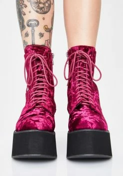 Koi Footwear Platforms Wine Oracle Velvet Boots