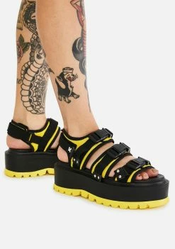 Koi Footwear Platforms Yellow Asteroid Matrix Platform Sandals