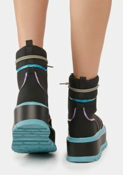 Koi Footwear Spectre Turquoise Boots Combat Boots
