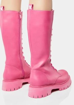 Best Pirce ๐ Koi Footwear Combat ๐ฅพ Boots Fuchsia River Sake Long ๐ฅพ Boots โจ 10 Koi Footwear Combat Boots Fuchsia River Sake Long Boots