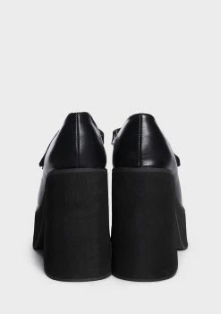 Koi Footwear Black Ambrosia Mary Jane Platform Heels Block Heels