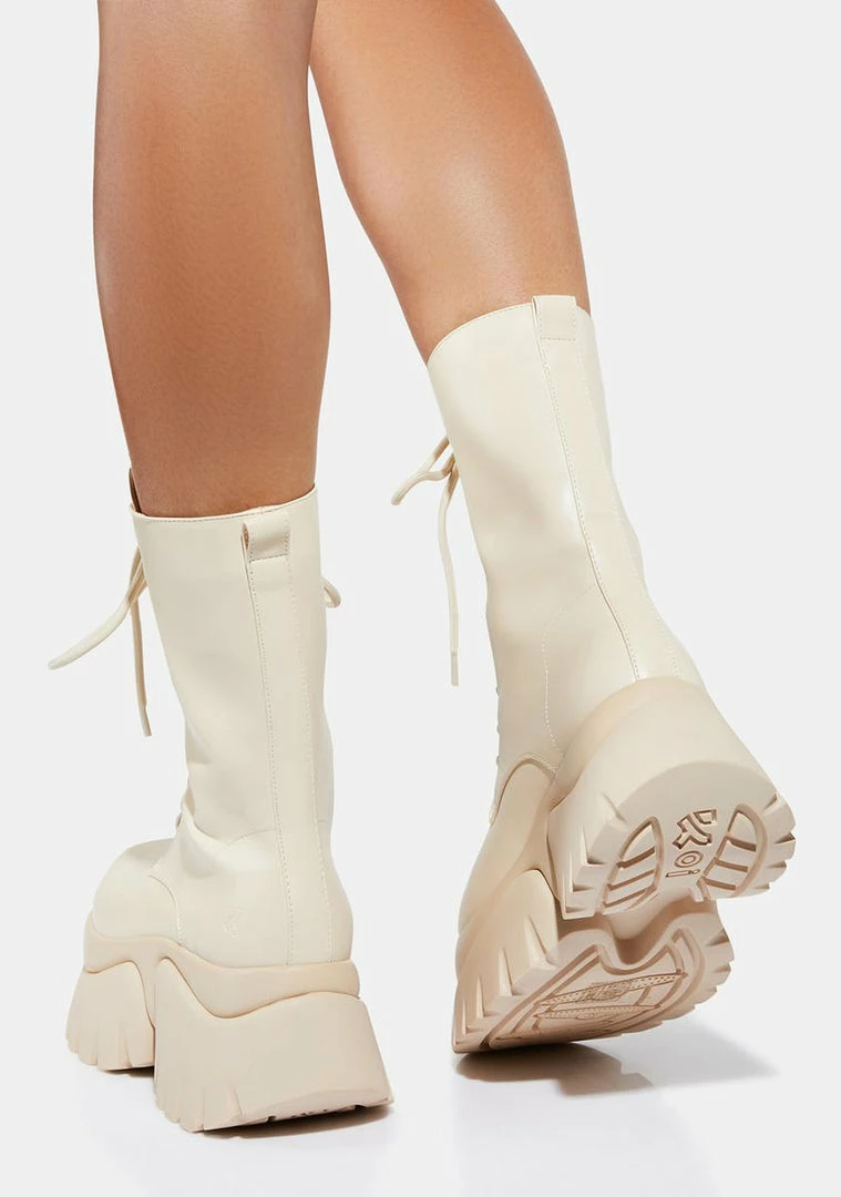 Best Pirce 🛒 Koi Footwear Cream Costal Cruiser Ankle 🥾 Boots Platforms 🛒 6 Koi Footwear Cream Costal Cruiser Ankle Boots Platforms
