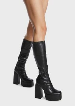 Koi Footwear Knee High Boots Restless Riser Platform Long Boots