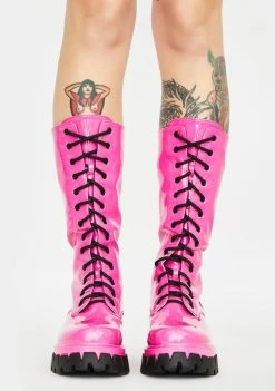 Koi Footwear Pink Trinity Patent Calf High Boots Boots & Booties