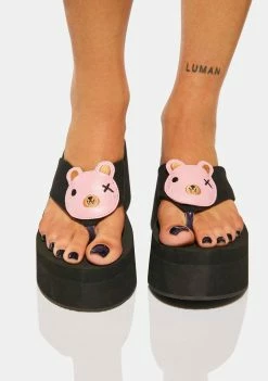 Koi Footwear No Cuddles Teddy Flatform Sandals Platforms