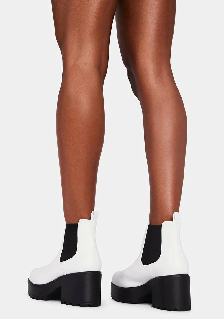 Promo ❤️ Koi Footwear White Kai Chunky Chelsea 🥾 Boots 👏 6 Koi Footwear White Kai Chunky Chelsea Boots