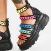 Koi Footwear Rainbow Strident Chain Gladiator Sandals