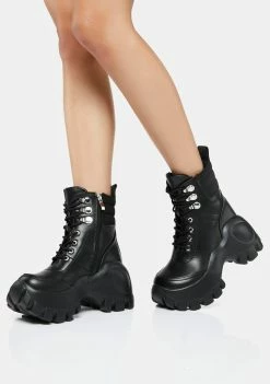 Koi Footwear Platform Boots Condor Scars Bubble Lace Up Boots