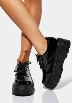 Koi Footwear Platforms Patent Pink Heart Sneakers