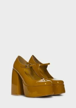 Koi Footwear Honey Mustard Sweet Attitude Platform Heels